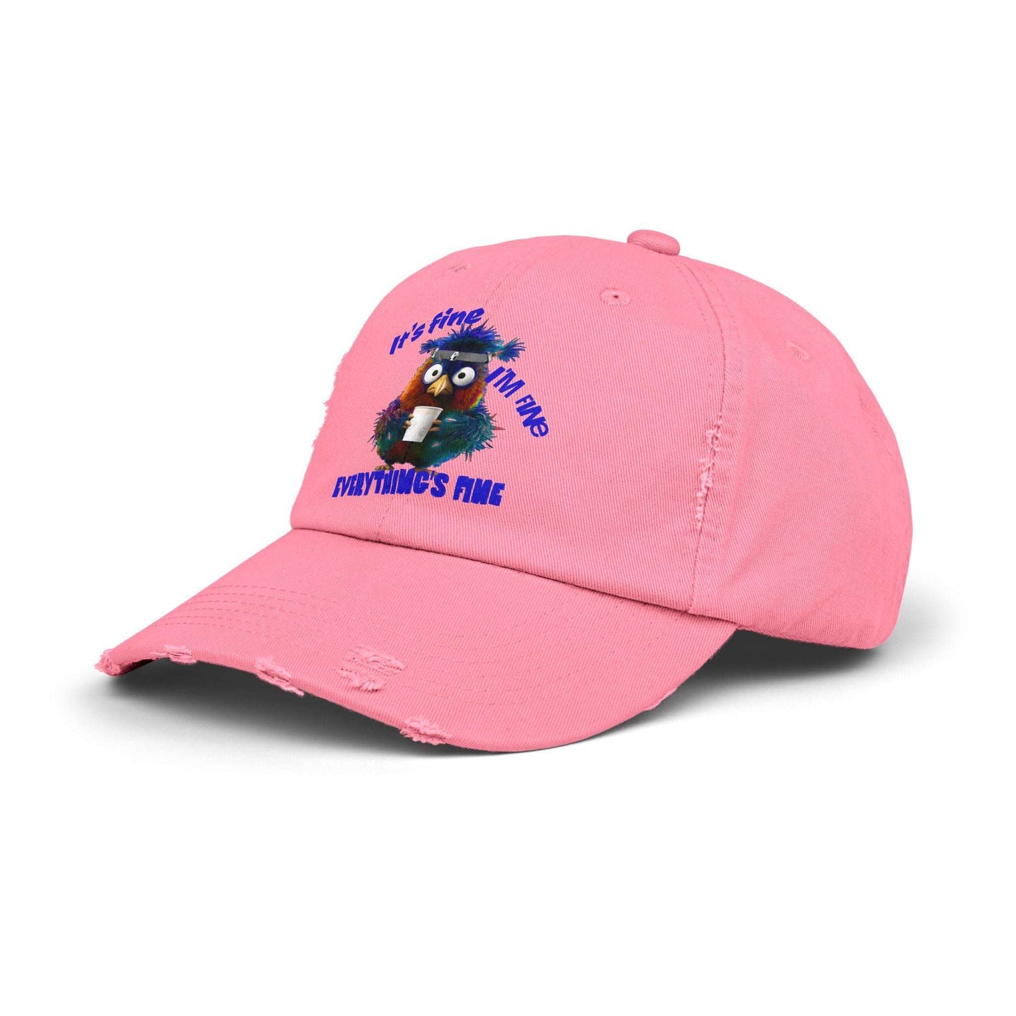 The Nerdy Birder It's Fine Everything's Fine e Vintage Style Hat - Unisex Distressed Cap