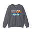 Easily Distracted by Birds Retro Sunset Crewneck Sweatshirt
