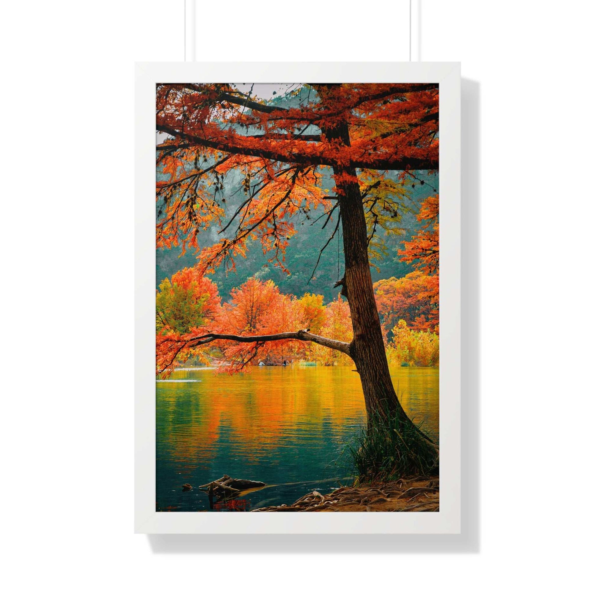 Autumn Serenity Framed Vertical Poster - Nature Wall Art for Home Decor
