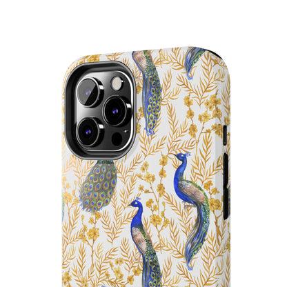 Elegant Peacock Tough Phone Case - Stylish Protection for Nature Lovers