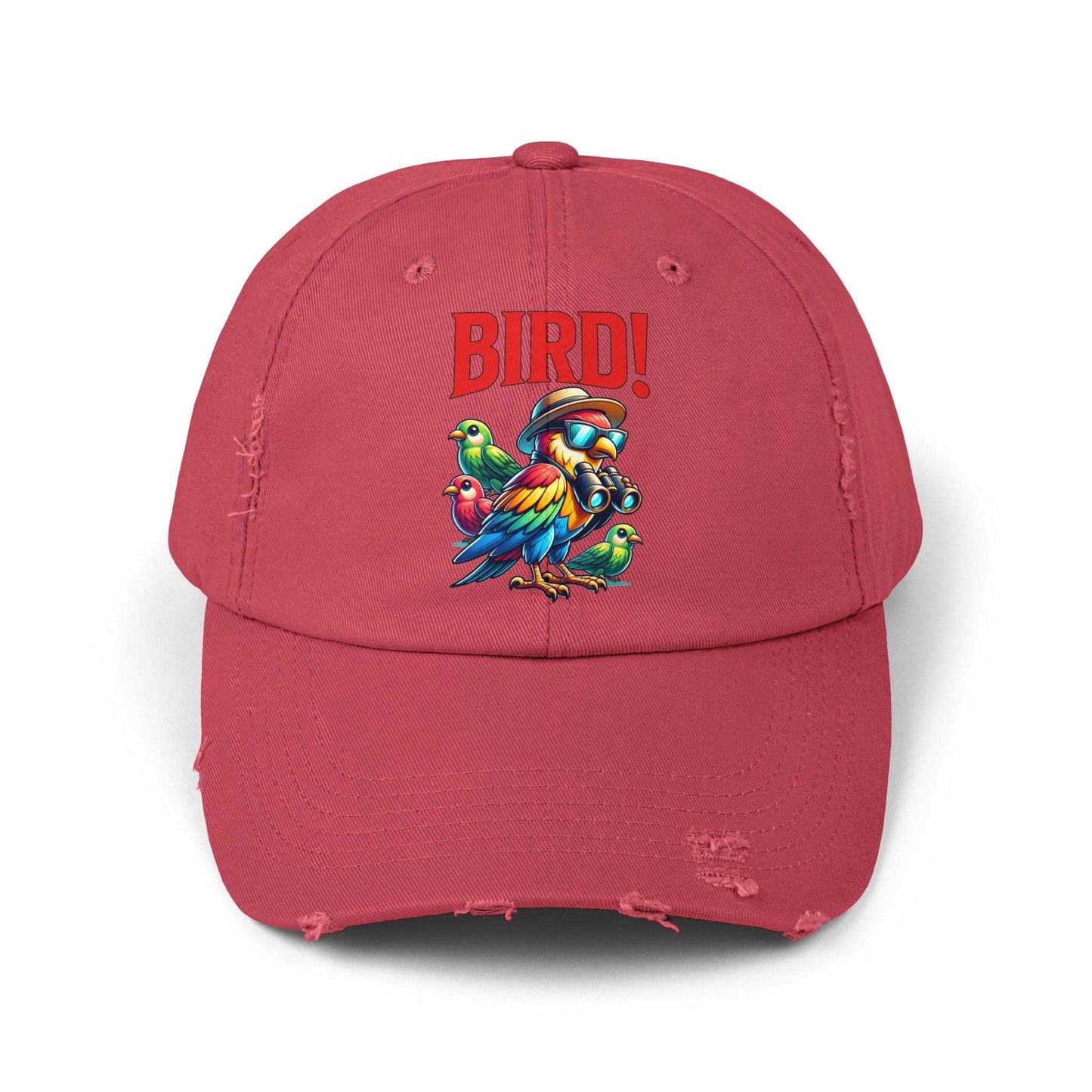 The Nerdy Birder BIRD! Vintage Style Hat - Unisex Distressed Cap
