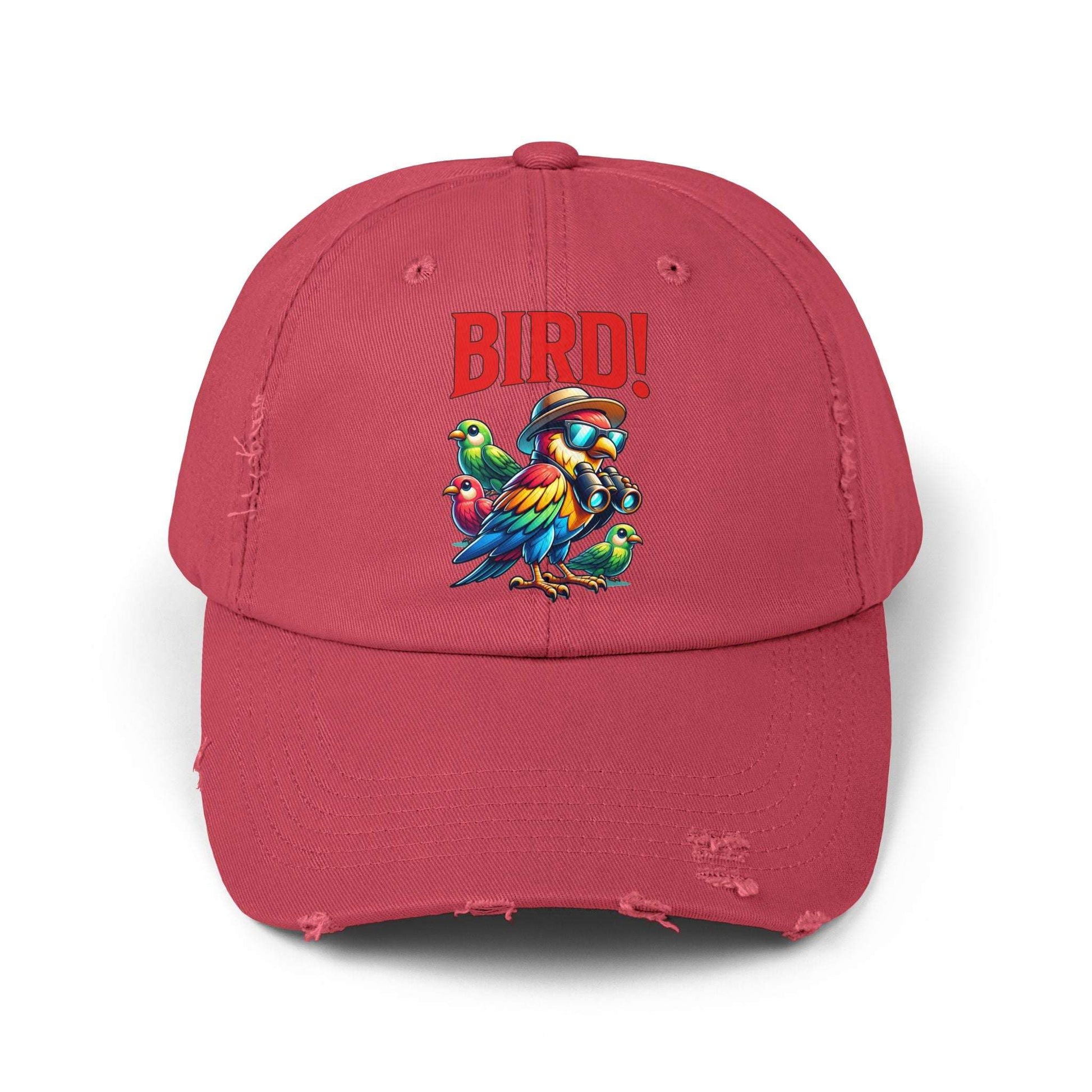 The Nerdy Birder BIRD! Vintage Style Hat - Unisex Distressed Cap