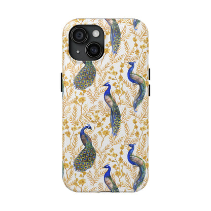 Elegant Peacock Tough Phone Case - Stylish Protection for Nature Lovers