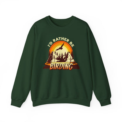 I'd Rather Be Birding Unisex Heavy Blend Crewneck Sweatshirt