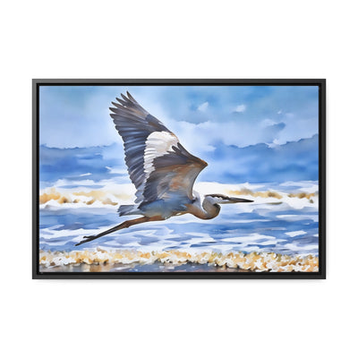 Elegant Heron Artwork Canvas Wrap - Coastal Wall Decor for Beach Lovers