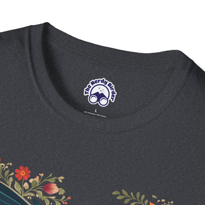 Hummingbird in Bloom – Artistic Nature Unisex Softstyle T-Shirt