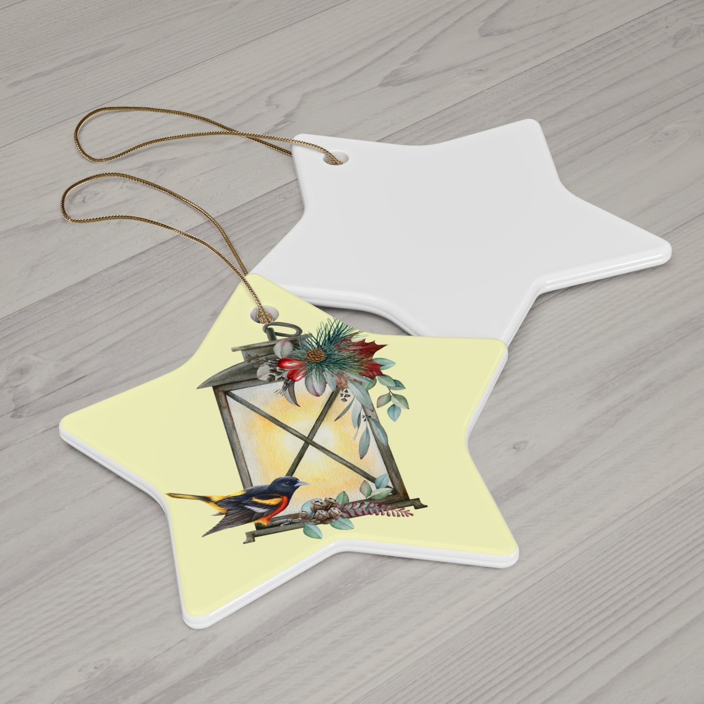 Holiday Latern Ceramic Ornament — 4 Shape Options