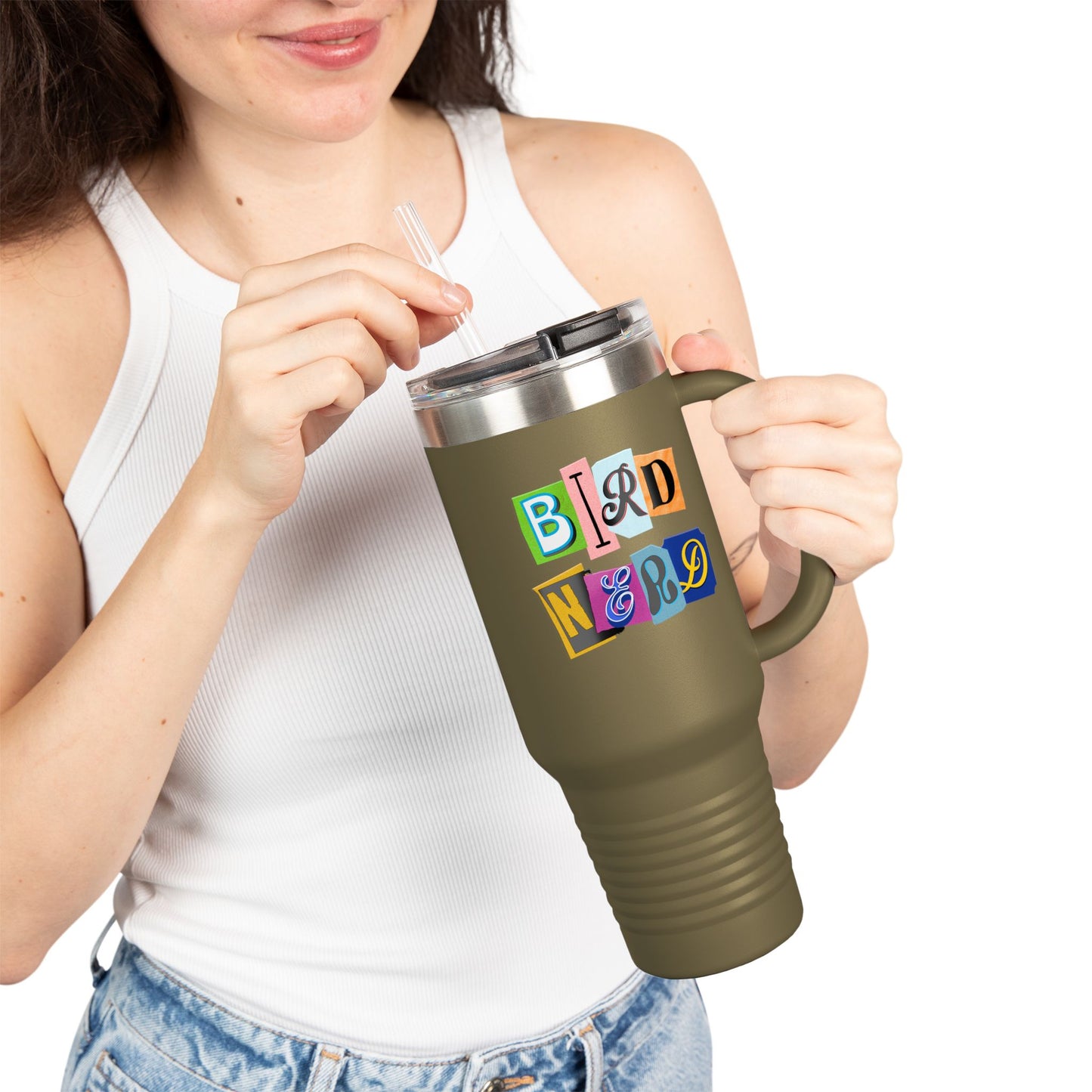 The Nerdy Birder Bird Nerd Insulated Travel Mug, 40oz