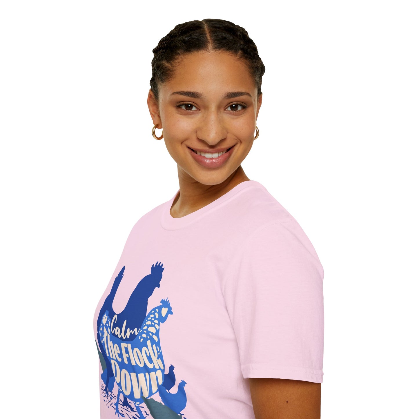 Calm The Flock Down Unisex Softstyle T-Shirt - Retro Vibe Tee for Casual Wear