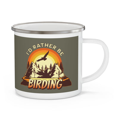 I’d Rather Be Birding Adventure-Inspired Enamel Camping Mug