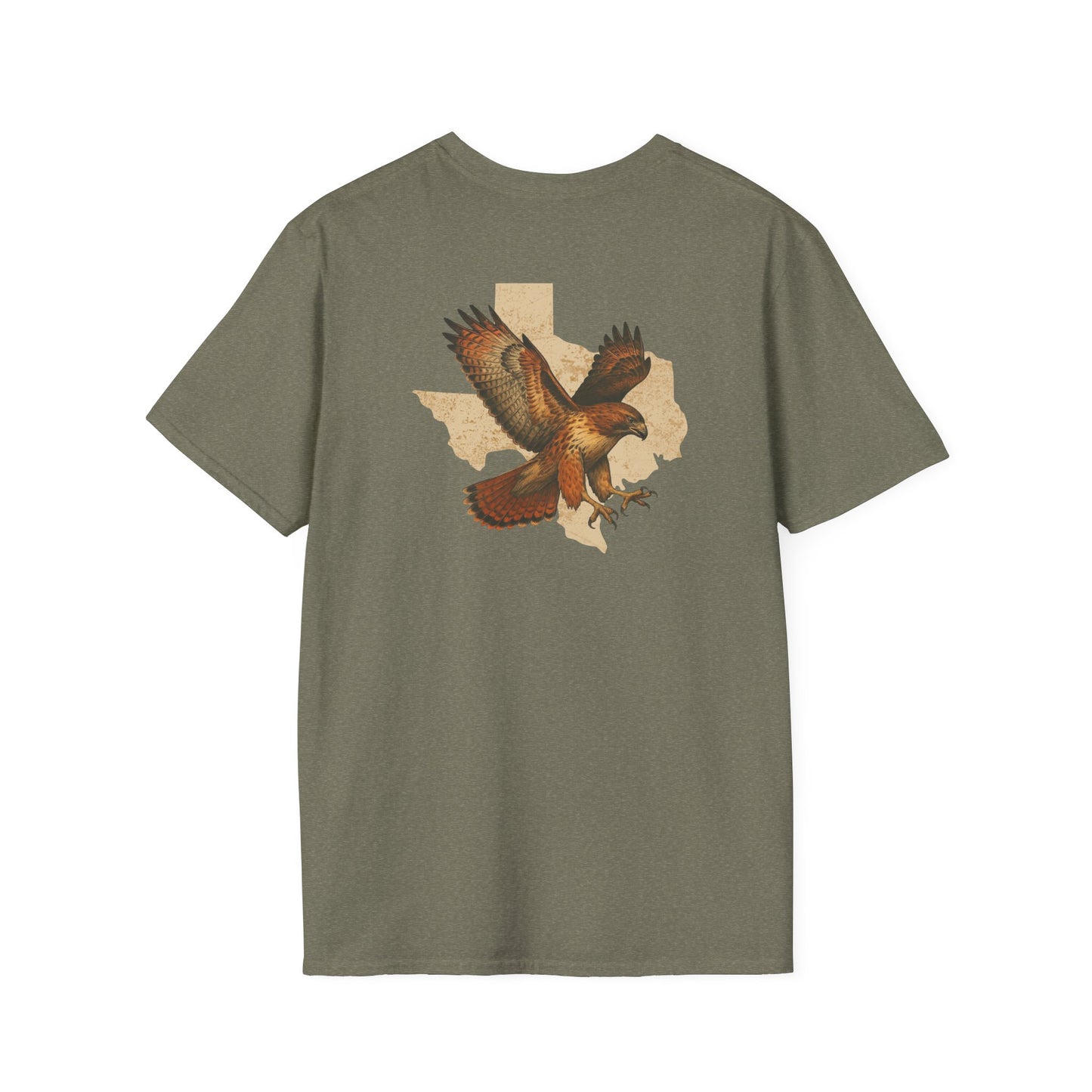 Texas Red-Tailed Hawk on the back of the T-Shirt