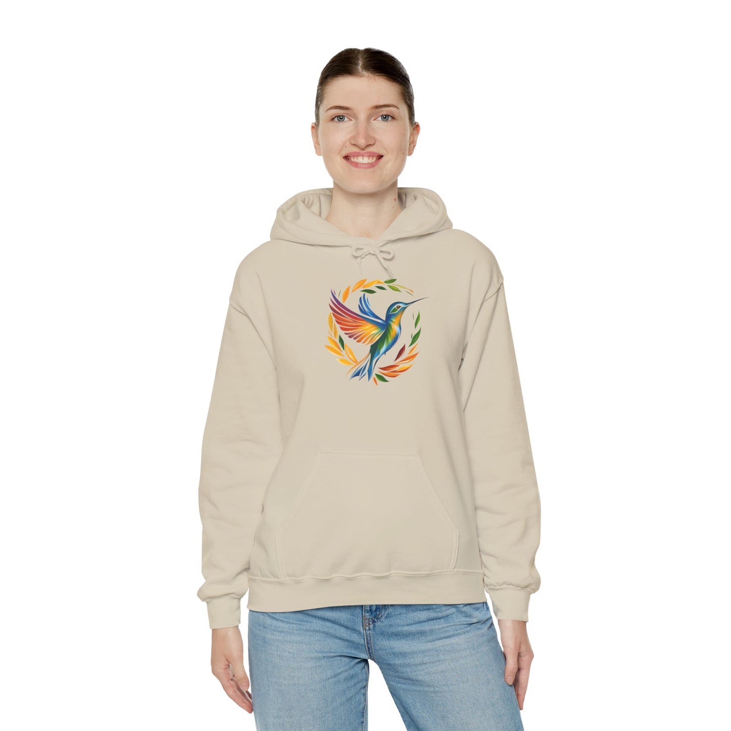Hummingbird Rainbow Hoodie - Cozy Sweatshirt for Nature Lovers