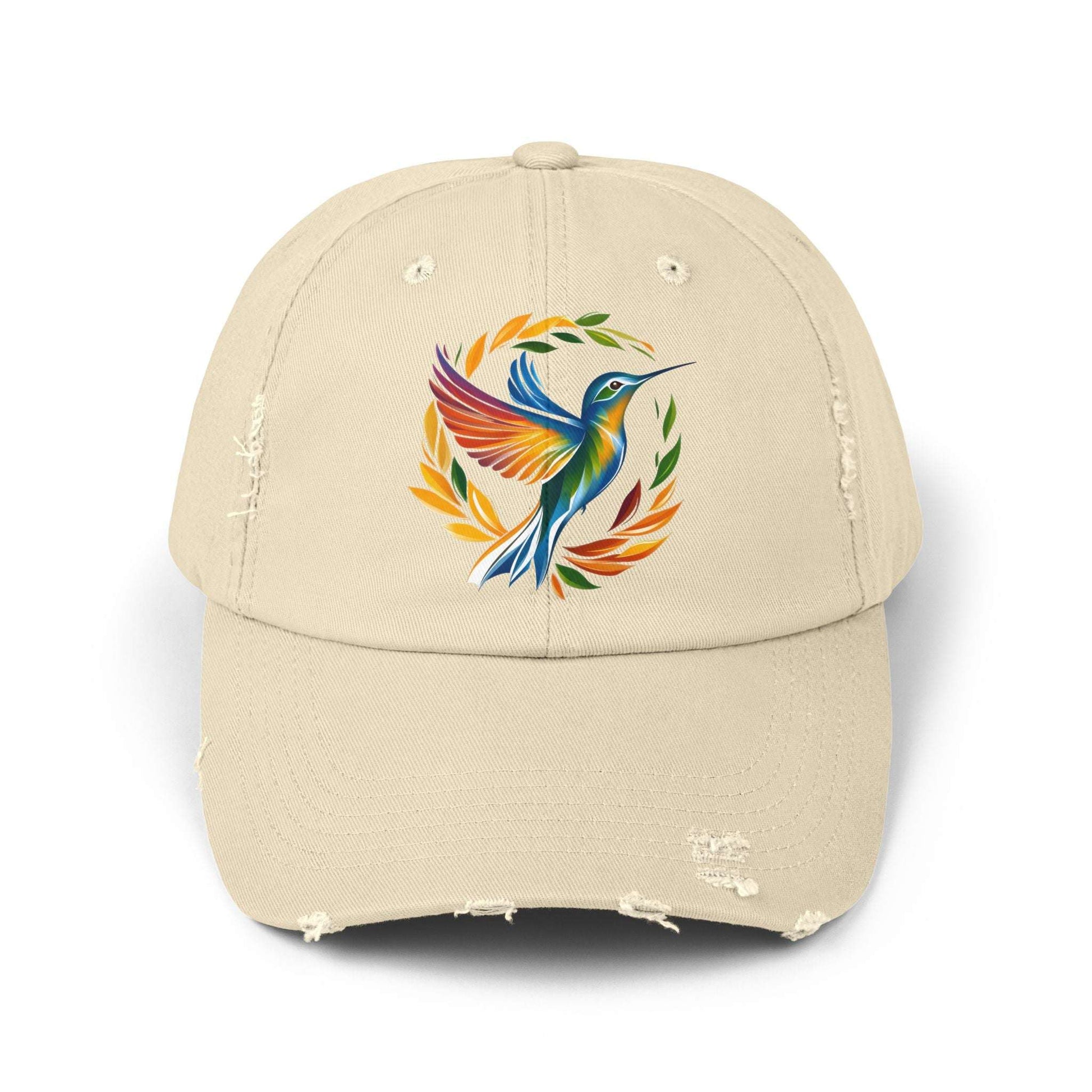 The Nerdy Birder Hummingbird Vintage Style Hat - Unisex Distressed Cap