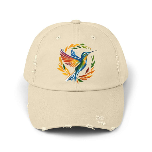 The Nerdy Birder Hummingbird Vintage Style Hat - Unisex Distressed Cap