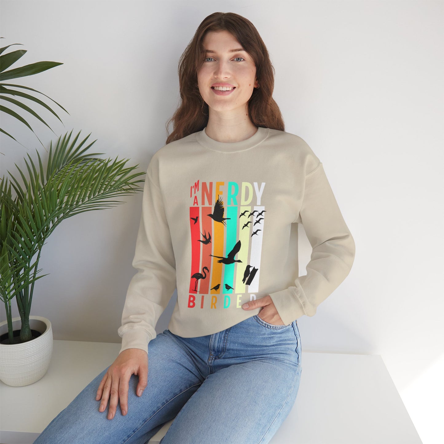 I'm A Nerdy Birder Unisex Heavy Blend Crewneck