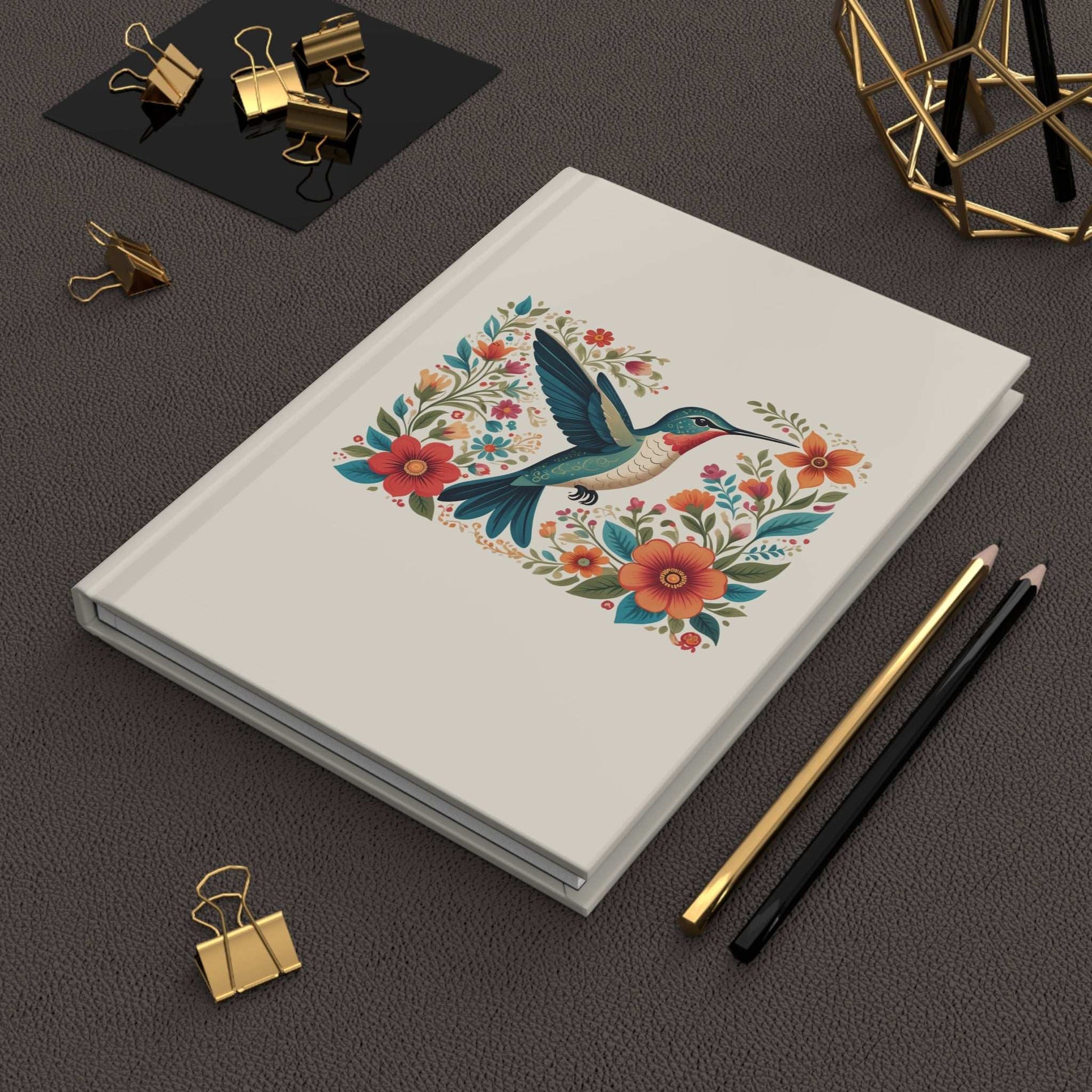 Hummingbird In Bloom Hardcover Journal - Perfect for Nature Lovers & Birdwatchers