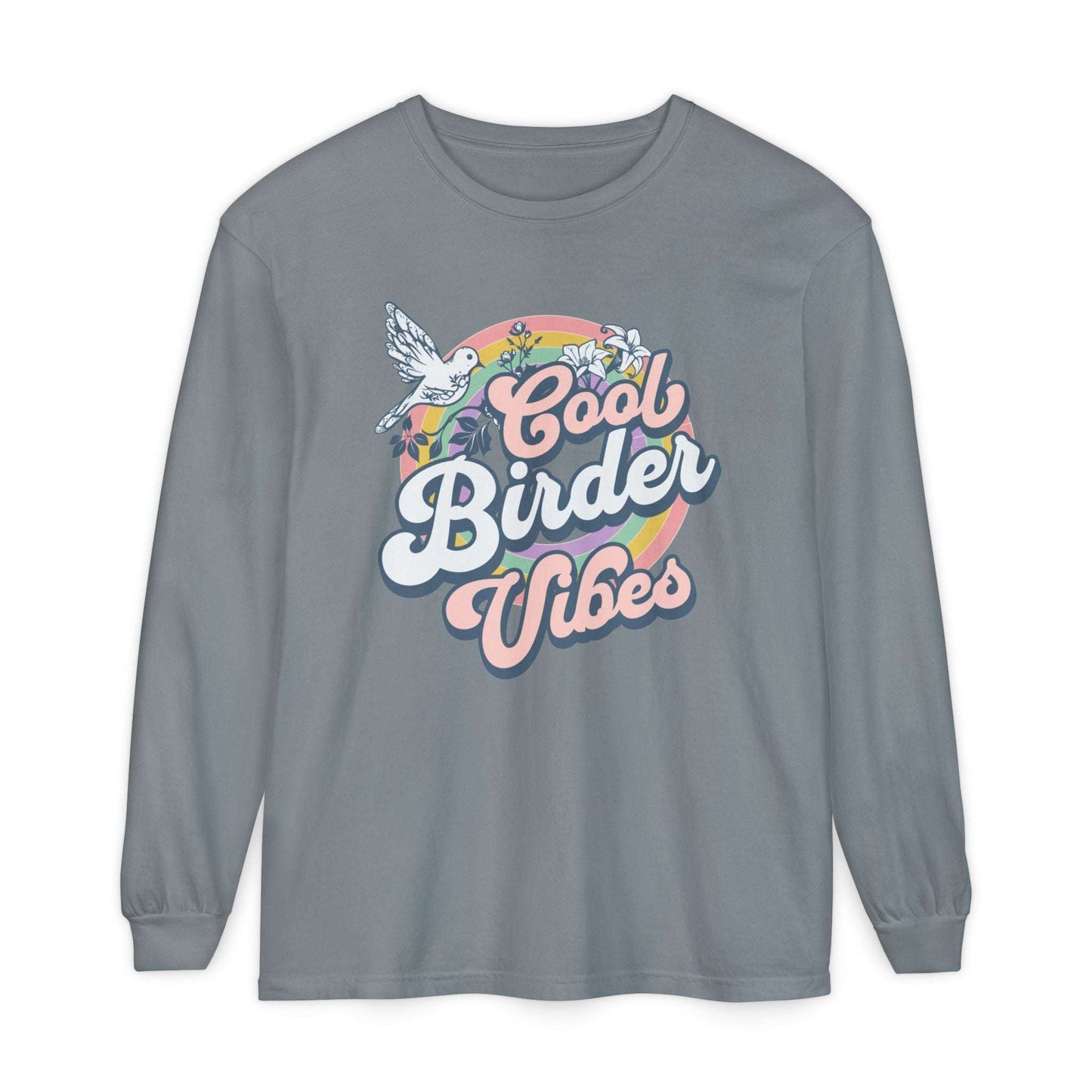 Cool Birder Vibes Long Sleeve T-Shirt for Bird Lovers