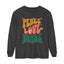 Peace Love Birds Long Sleeve T-Shirt - Unisex Garment-Dyed Tee for Relaxed Vibes
