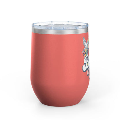 Cool Birder Vibes Wine Tumbler - 12oz Insulated Drinkware for Nature Lovers