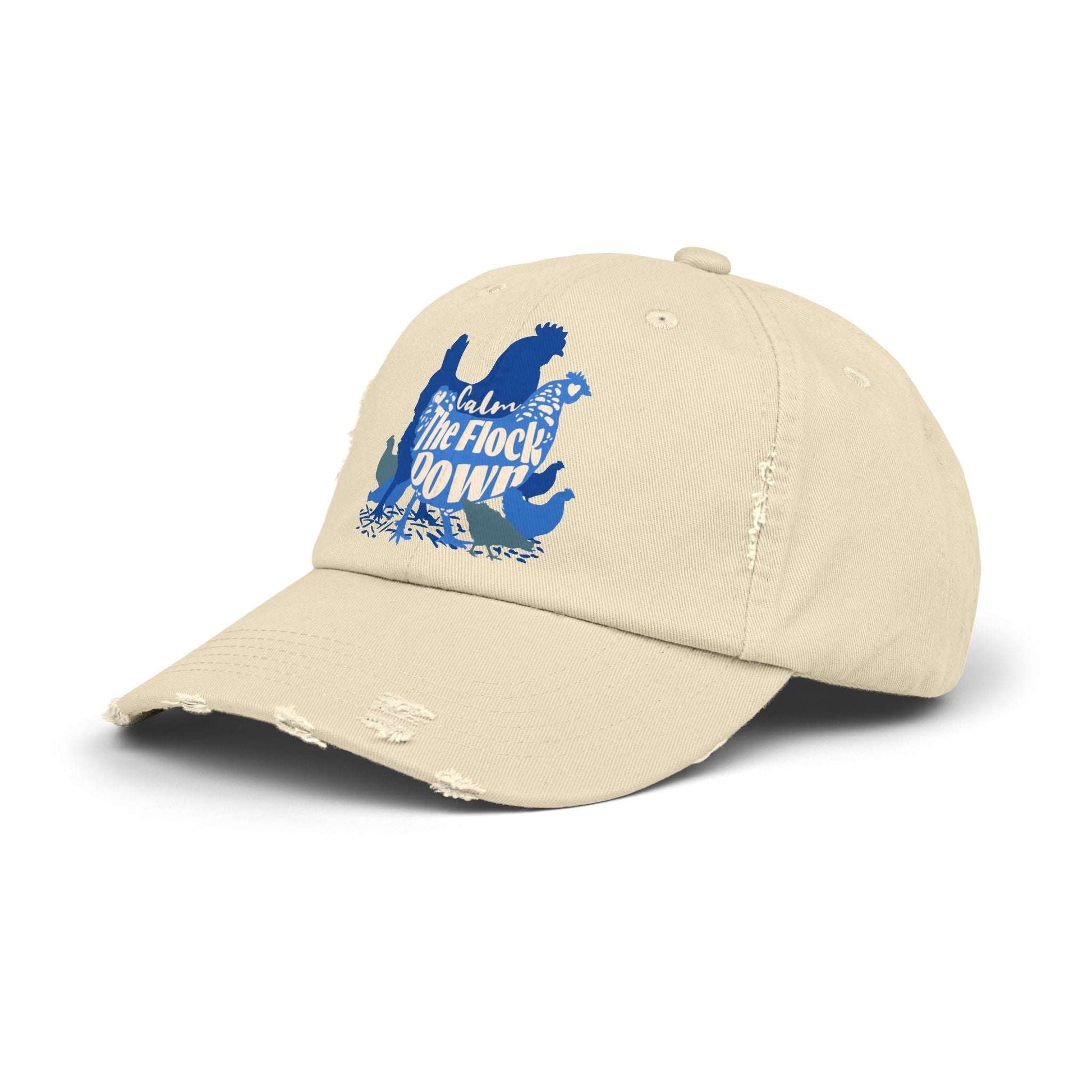 The Nerdy Birder Calm The Flock Down Vintage Style Hat - Unisex Distressed Cap