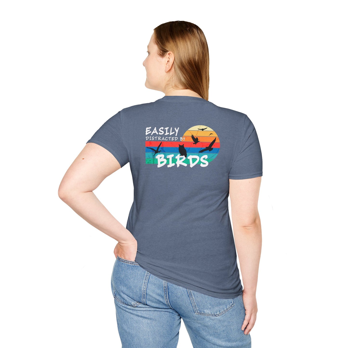 Easily Distracted by Birds – Sunset Back Graphic T-Shirt