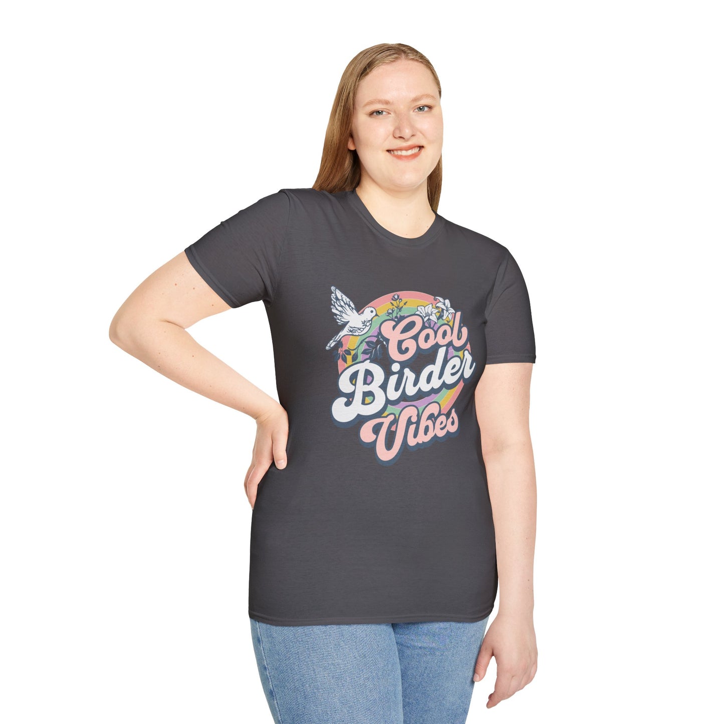 Cool Birder Vibes Unisex Softstyle T-Shirt | Perfect for Bird Lovers and Nature Enthusiasts
