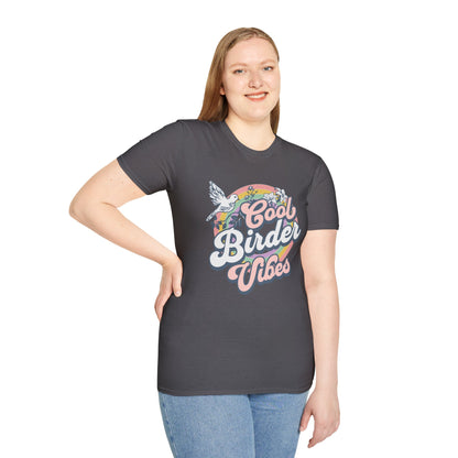Cool Birder Vibes Unisex Softstyle T-Shirt | Perfect for Bird Lovers and Nature Enthusiasts