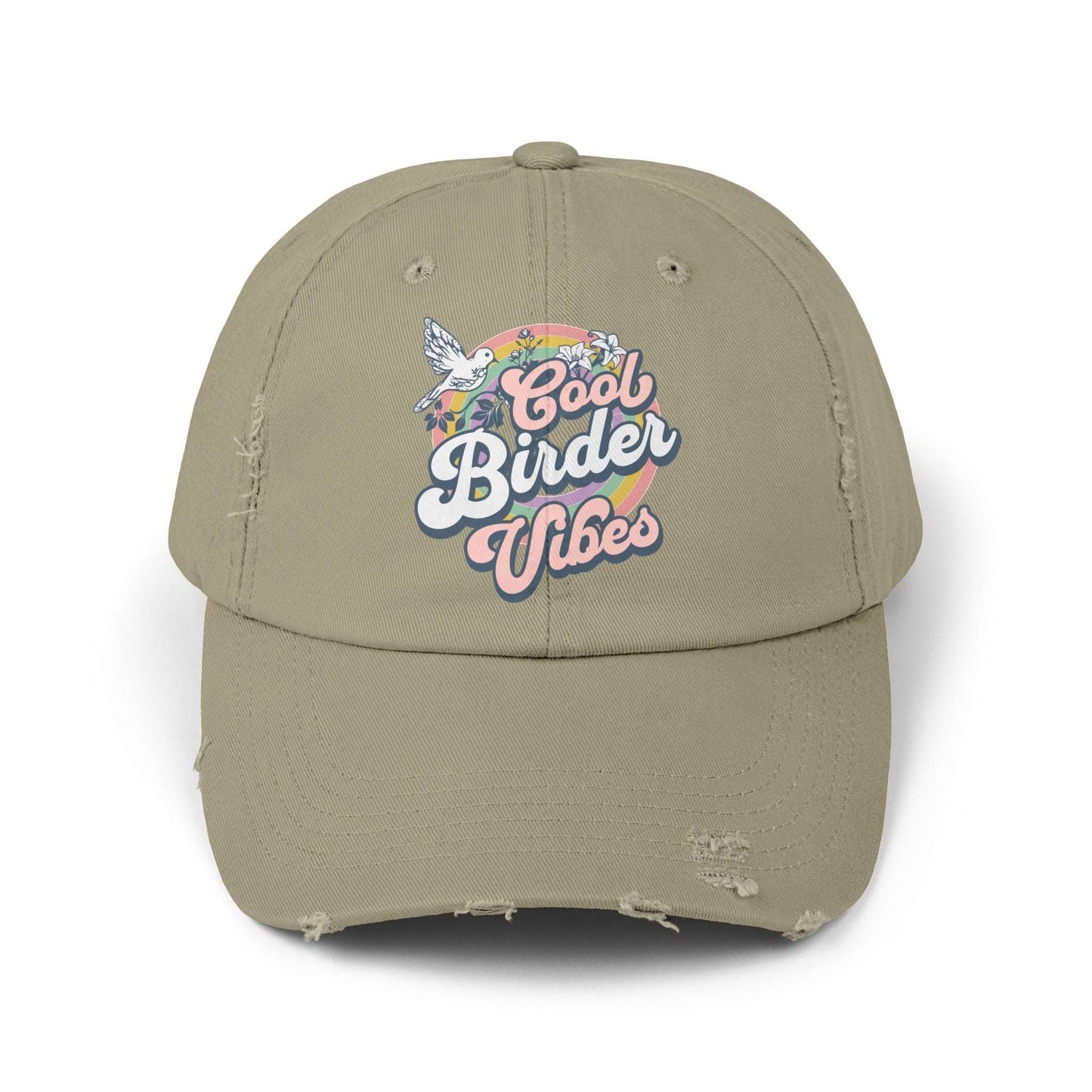 The Nerdy Birder Cool Birder Vibes Vintage Style Hat - Unisex Distressed Cap