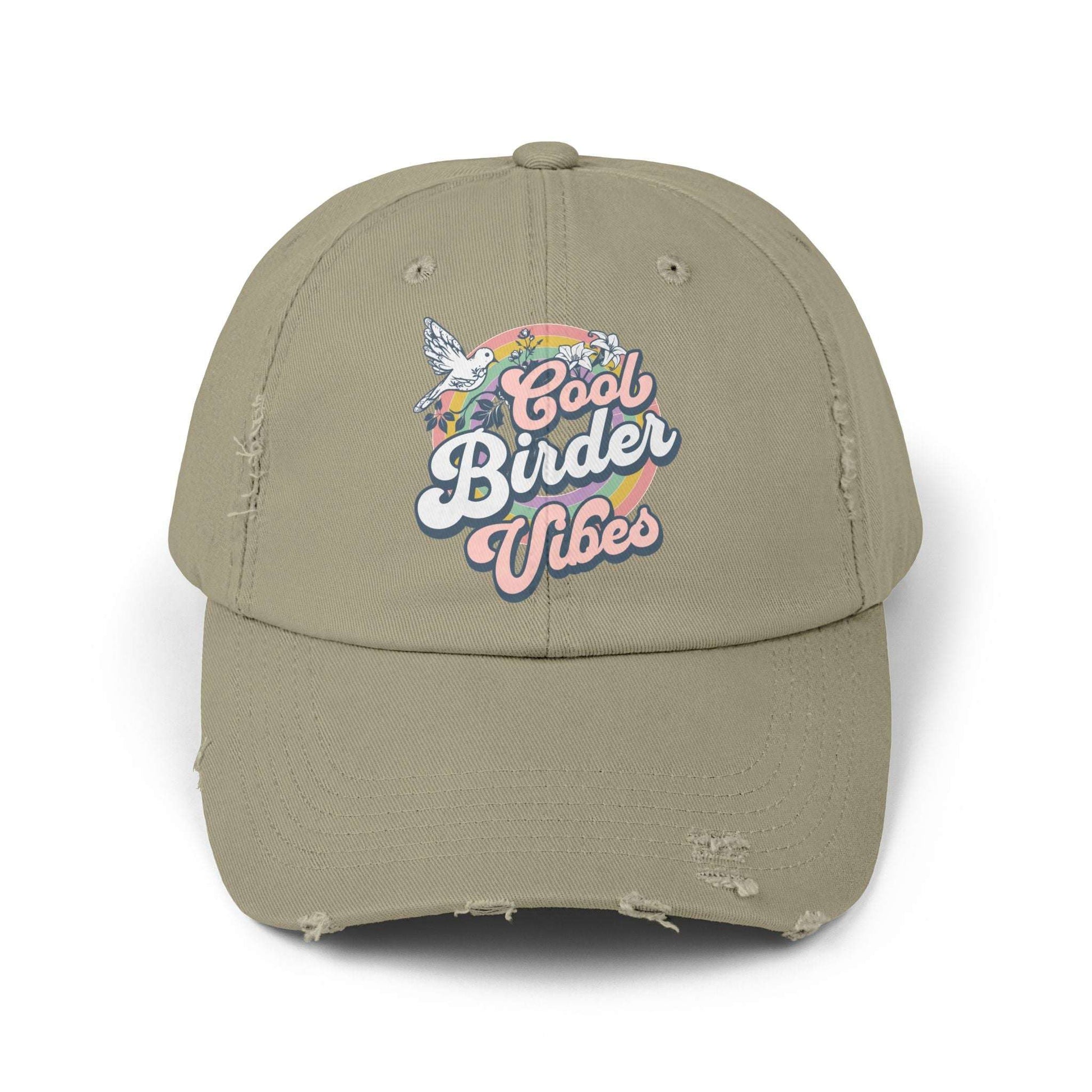 The Nerdy Birder Cool Birder Vibes Vintage Style Hat - Unisex Distressed Cap
