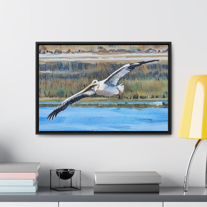 Framed Pelican Canvas Art | Nature Wall Decor