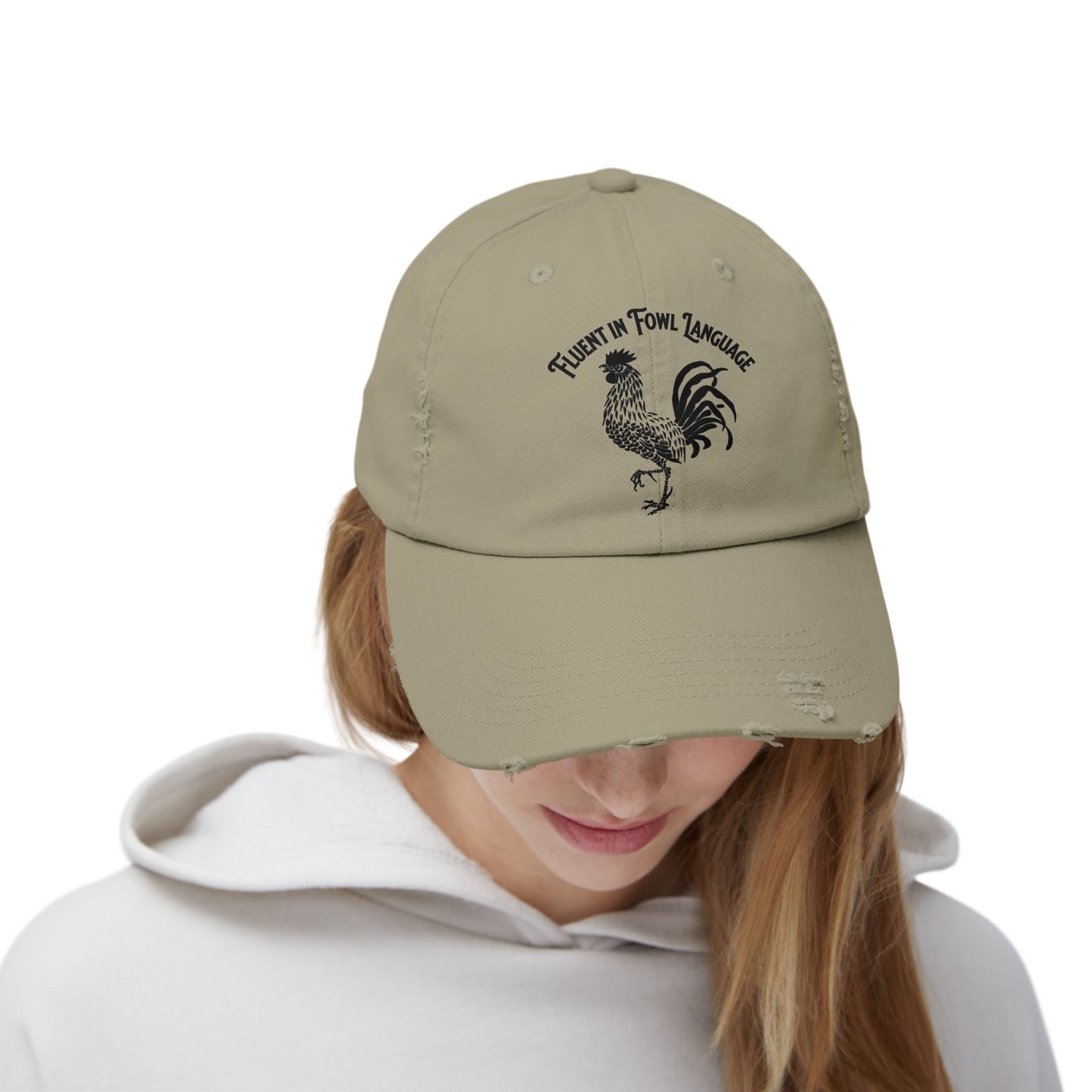 The Nerdy Birder Fluent In Fowl Language Vintage Style Hat - Unisex Distressed Cap