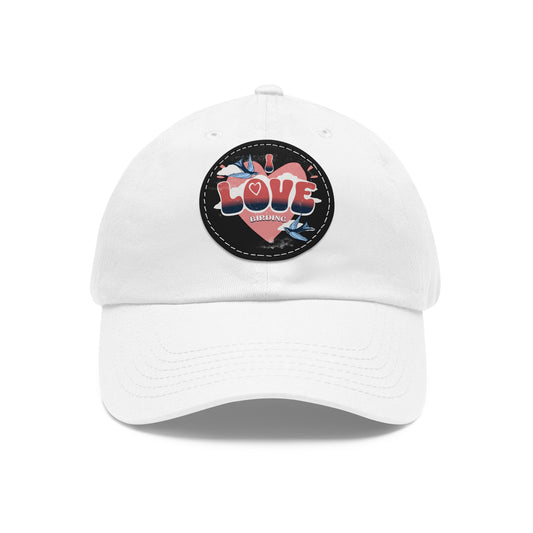 The Nerdy Birder - "I Love BIrding" Dad Hat, Leather Patch Cap, Perfect Gift for Dads, Nature Lovers, Casual Style Cap, Summer Accessories