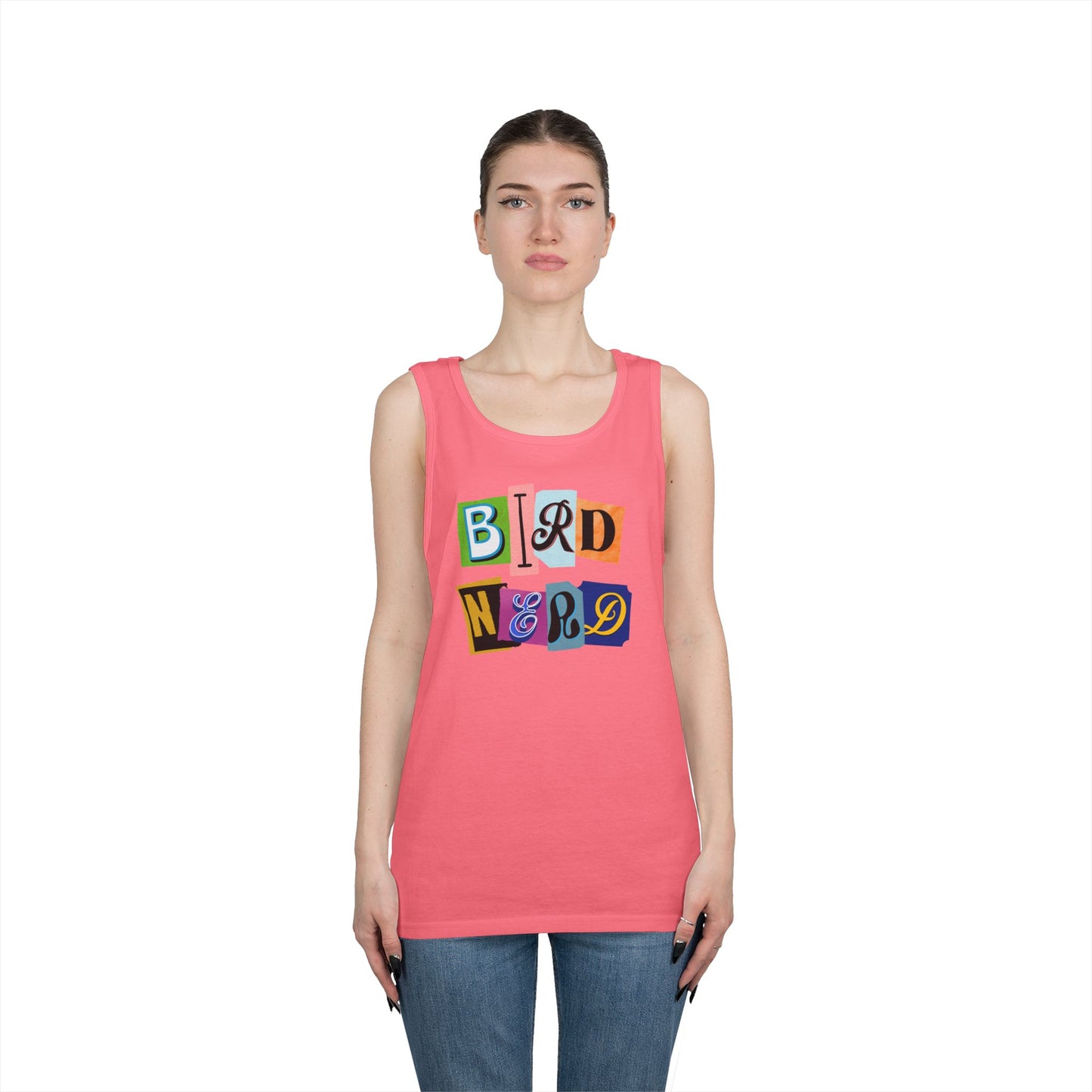 The Nerdy Birder Bird Nerd Tank Top, Gift for Bird Lovers, Unisex Summer Wear, Nature Lover's Apparel, Fun Casual Tank