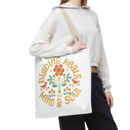 Birding Heals Tote Bag - Inspirational Eco-Friendly Carryall for Nature Lovers