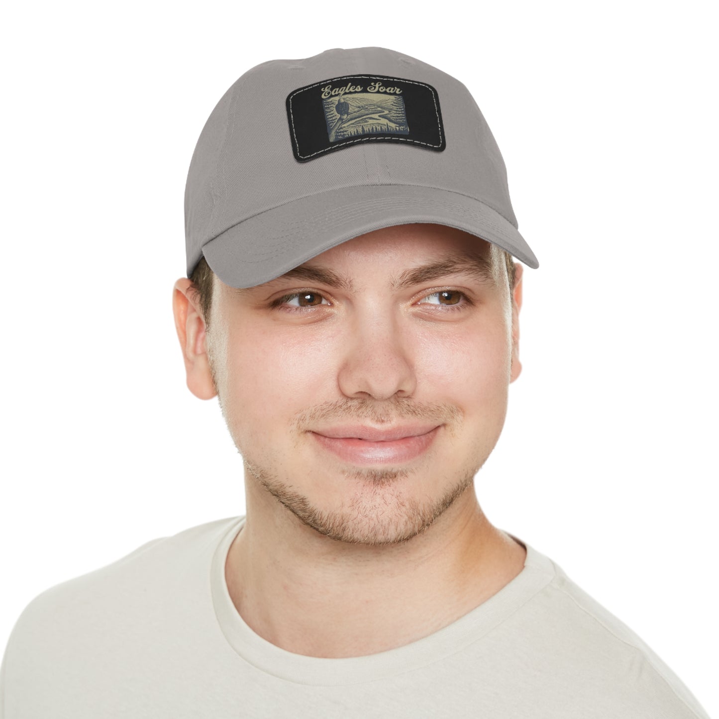 Eagles Soar Dad Hat with Leather Patch, Casual Cap for Bird Lovers, Unique Gift for Birdwatching, Outdoor Adventure Hat, Unisex