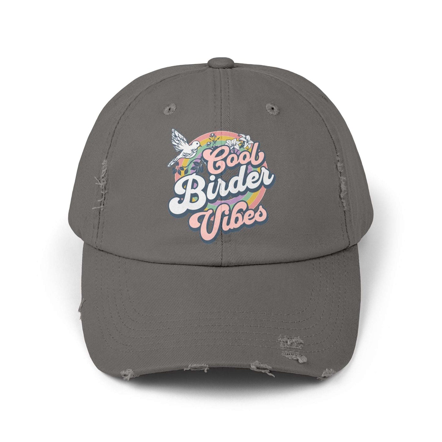 The Nerdy Birder Cool Birder Vibes Vintage Style Hat - Unisex Distressed Cap