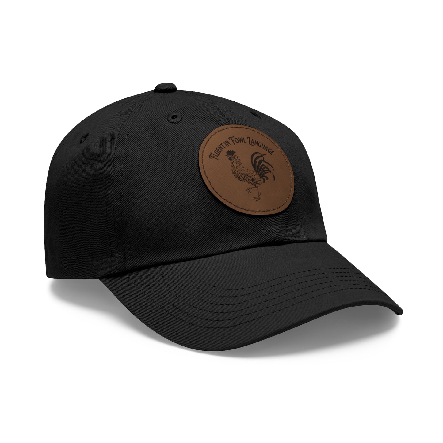 The Nerdy Birder - "Fluent in Fowl Language"  Dad Hat, Leather Patch Cap, Perfect Gift for Dads, Nature Lovers, Casual Style Cap, Summer Accessories