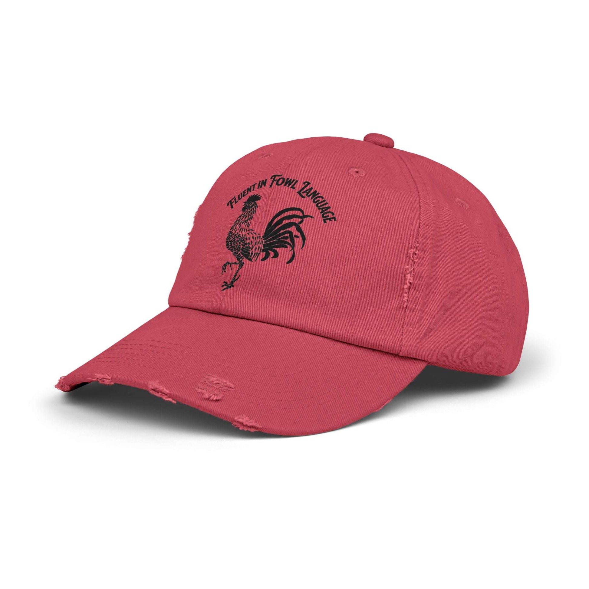 The Nerdy Birder Fluent In Fowl Language Vintage Style Hat - Unisex Distressed Cap