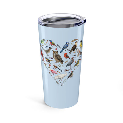Texas Birds Heart Tumbler — 20oz Wildlife Love Design