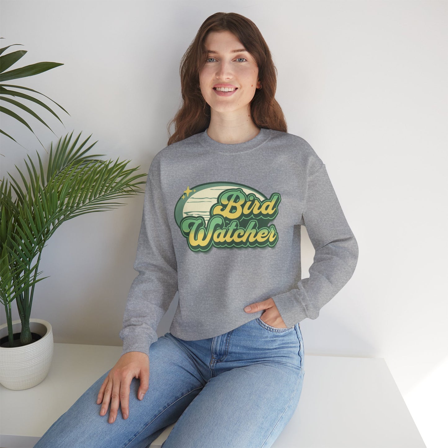 Bird Watcher Graphic Unisex Crewneck Sweatshirt
