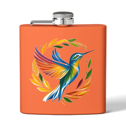 Hummingbird Rainbow Stainless Steel Flask - 6oz