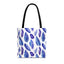 Boho-Chic Elegant Feather Print Tote Bag - Purple Hues - Stylish, Reusable and Perfect for Any Occasion