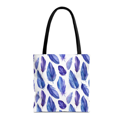 Boho-Chic Elegant Feather Print Tote Bag - Purple Hues - Stylish, Reusable and Perfect for Any Occasion