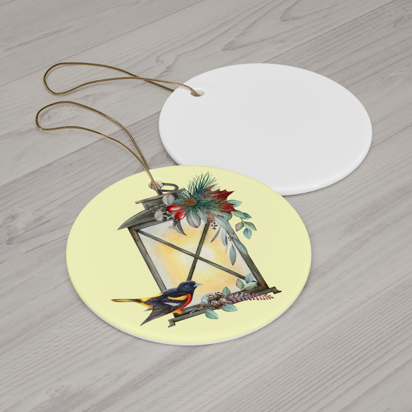 Holiday Latern Ceramic Ornament — 4 Shape Options