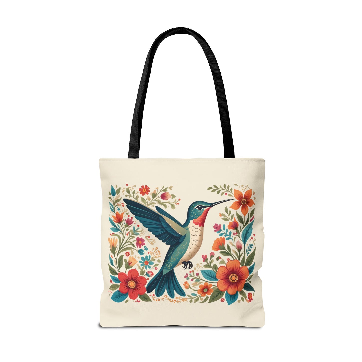 Hummingbird In Bloom Tote Bag - Natural color
