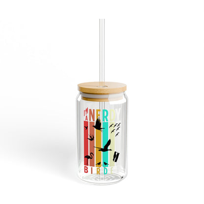 The Nerdy Birder I'm A Nerdy Birder 16oz Sipper Glass With Bamboo Lid