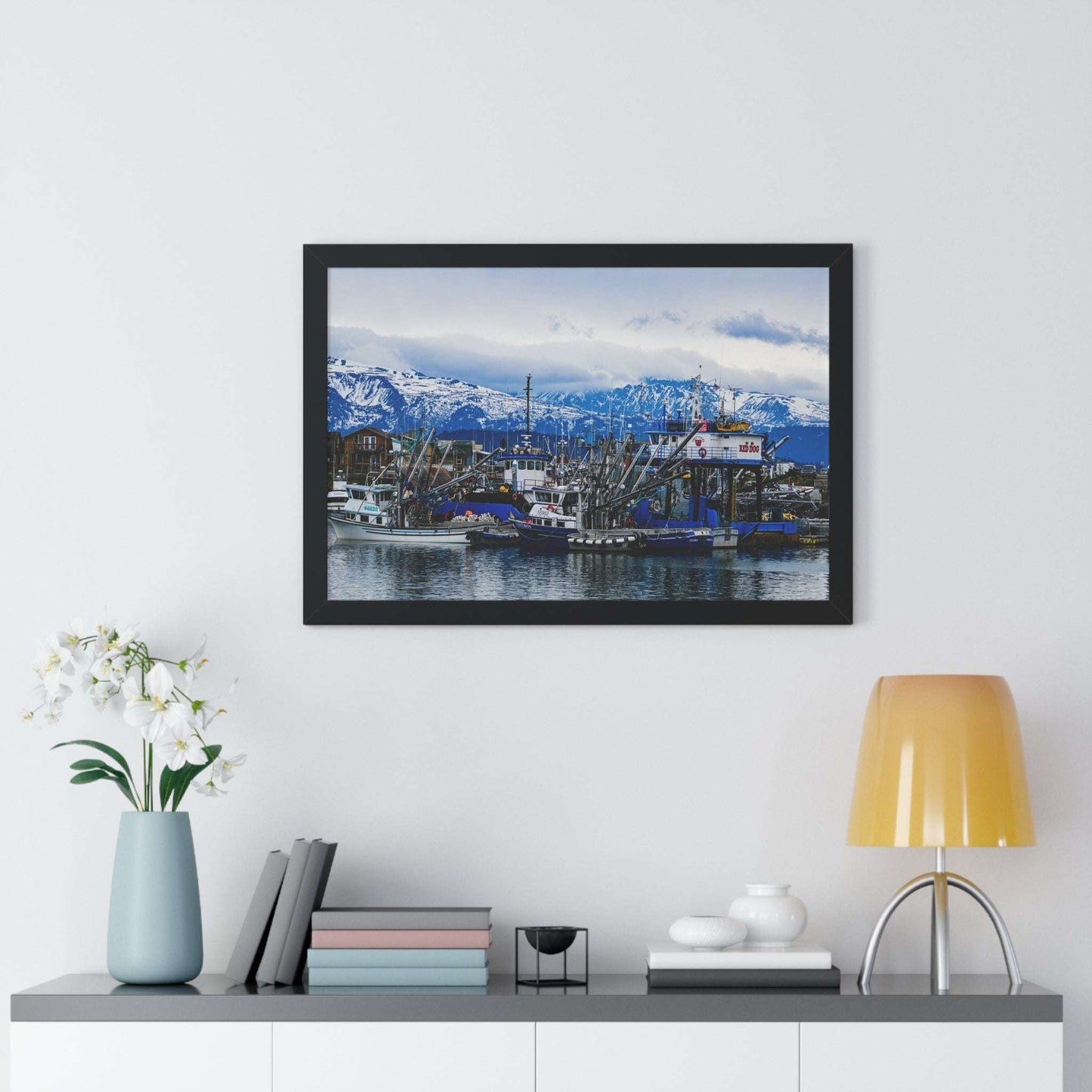 Scenic Harbor Framed Horizontal Poster - Nautical Wall Art for Home Decor