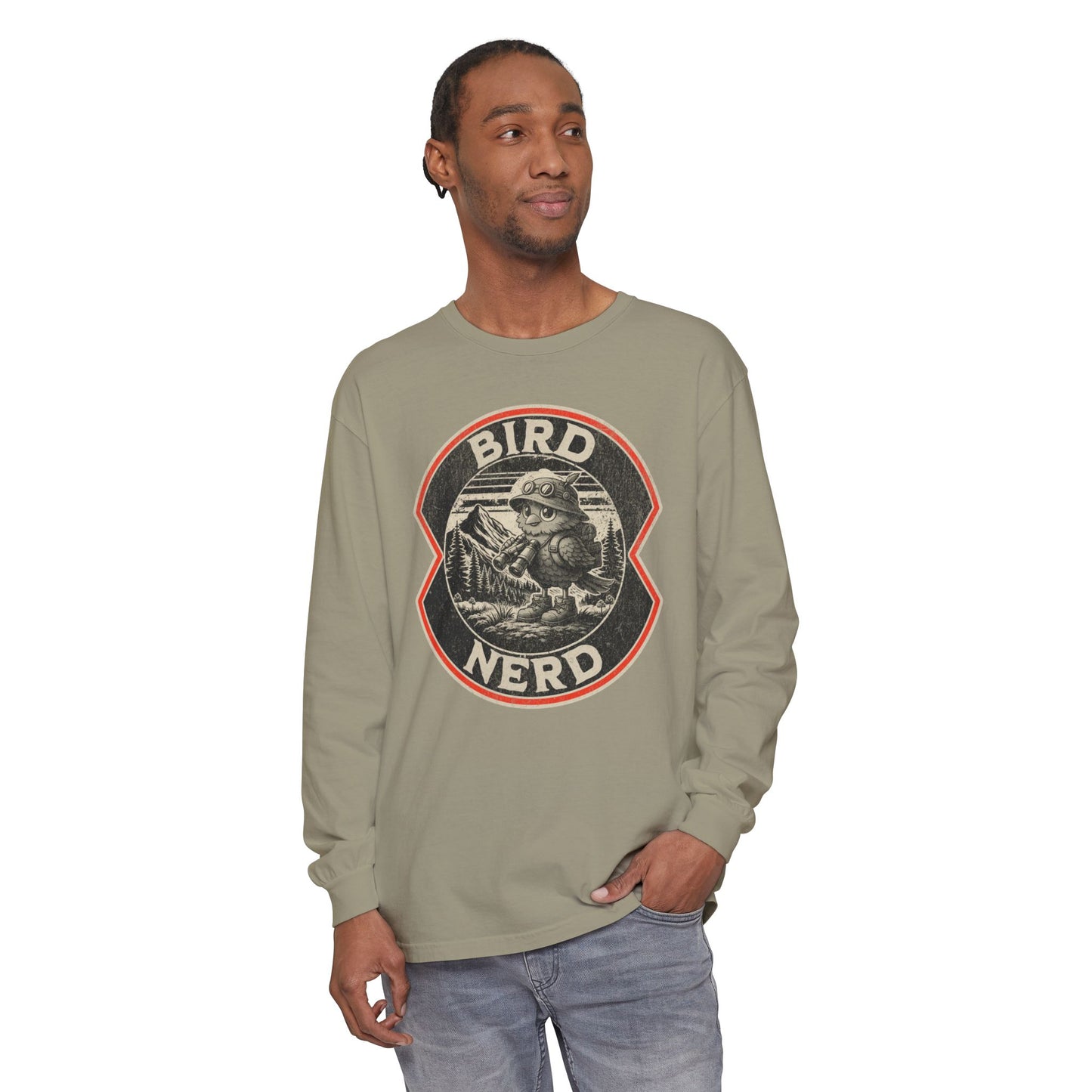 Bird Nerd Retro Long Sleeve Tee