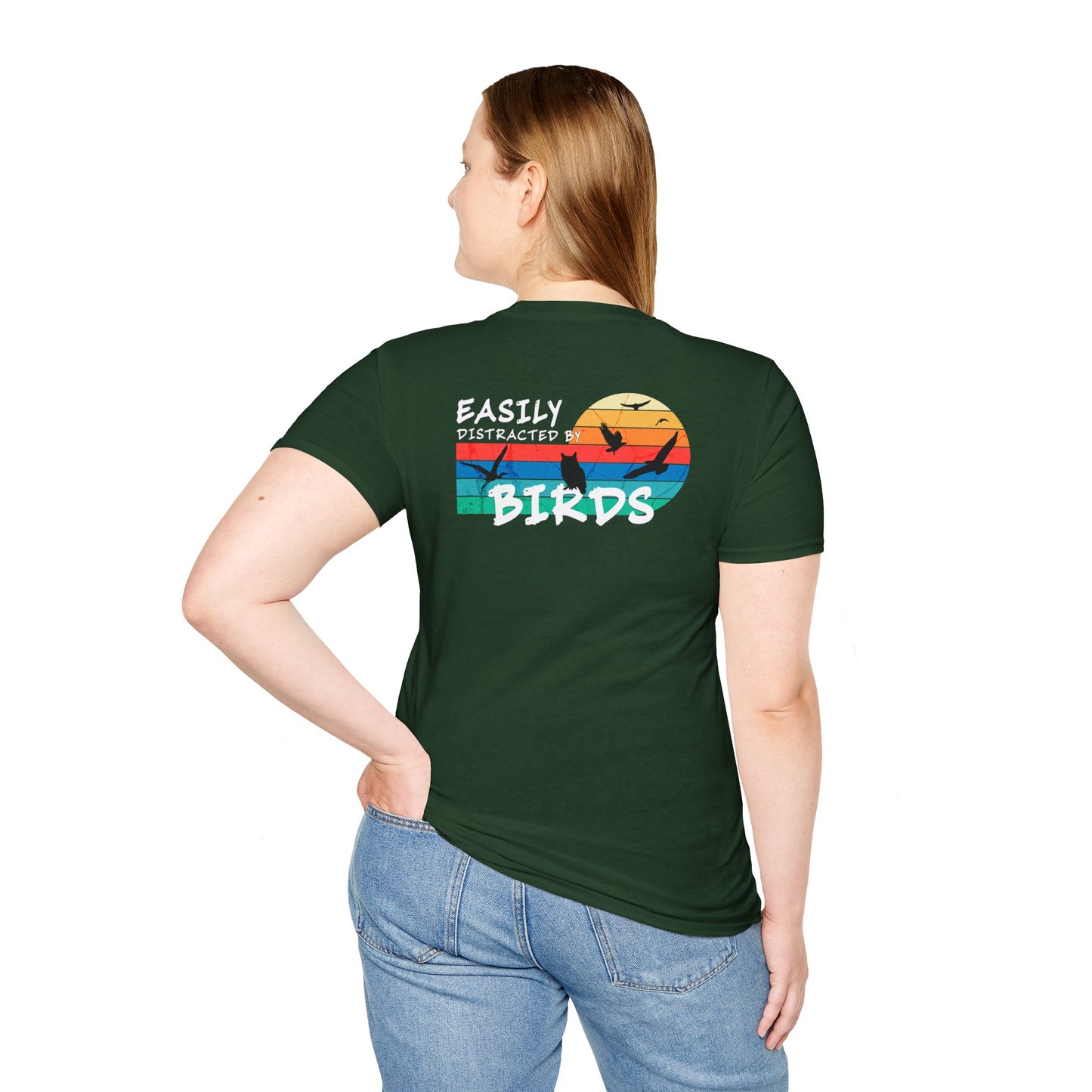Easily Distracted by Birds – Sunset Back Graphic T-Shirt