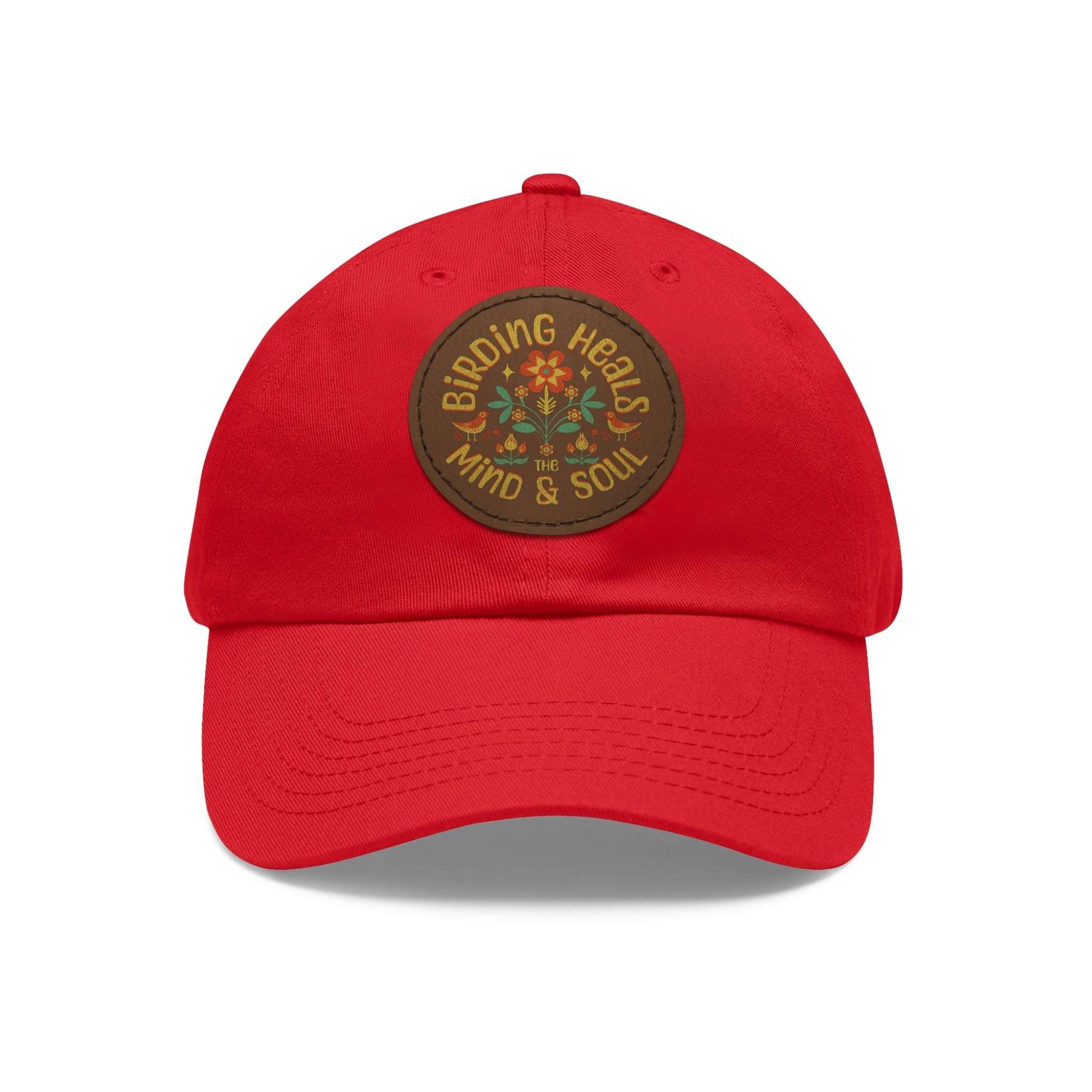 The Nerdy Birder - "Birding Heals the Mind and Soul" Dad Hat, Leather Patch Cap, Perfect Gift for Dads, Nature Lovers, Casual Style Cap, Summer Accessories